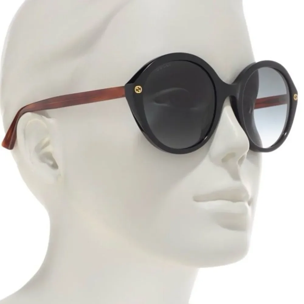 Gucci Sunglasses GG0023S Black Front Havana Tortoiseshell Brown Sides
